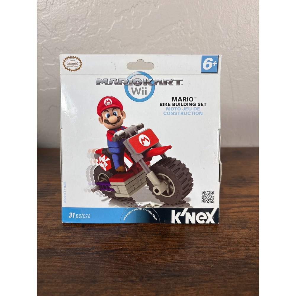 K'NEX MarioKart Wii Mario Bike Building Set 31pc 38001 Nintendo 2013 New Box